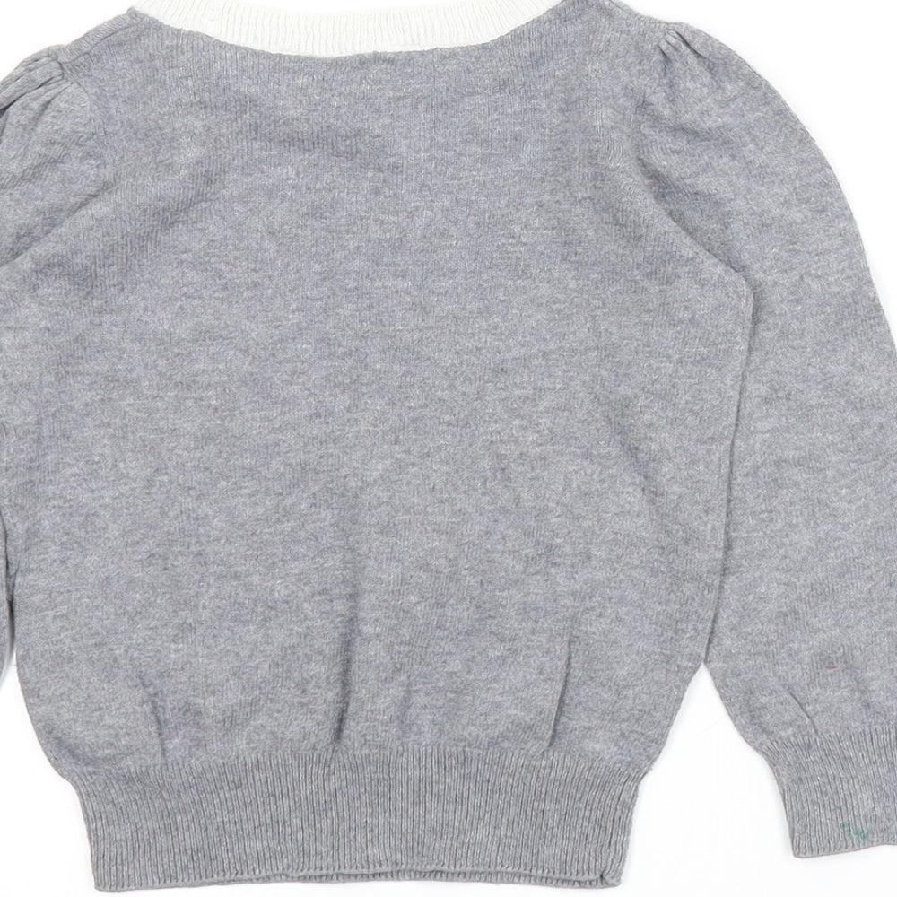 H&M Girls Grey   Pullover Jumper Size 12-18 Months