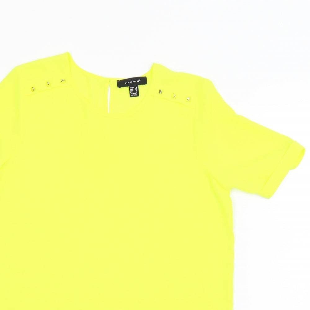Atmosphere Womens Yellow   Basic Blouse Size 8