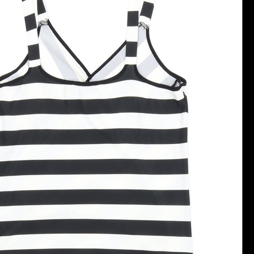 Wallis Womens Black Striped  Wrap T-Shirt Size 10