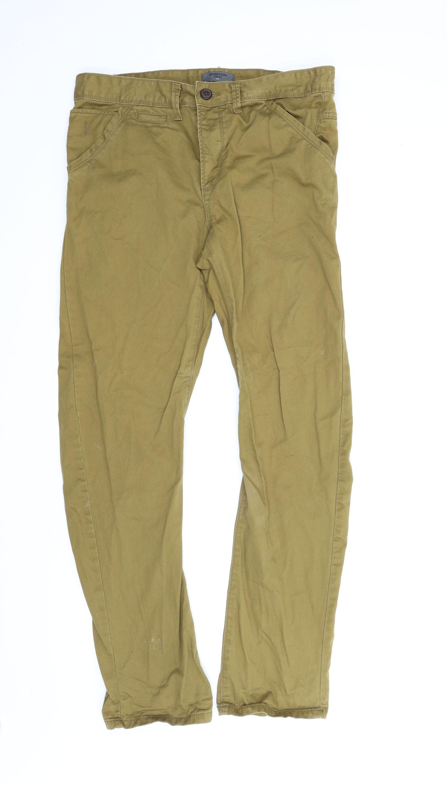 Burton Mens Beige   Chino Trousers Size 34 in L31 in