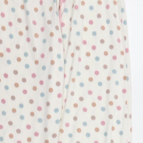 NEXT Womens White Polka Dot Fleece Capri Pyjama Set Size L