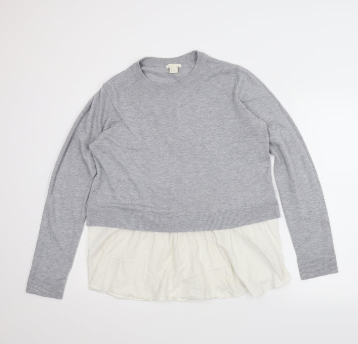 H&M Womens Grey Basic Blouse Size L