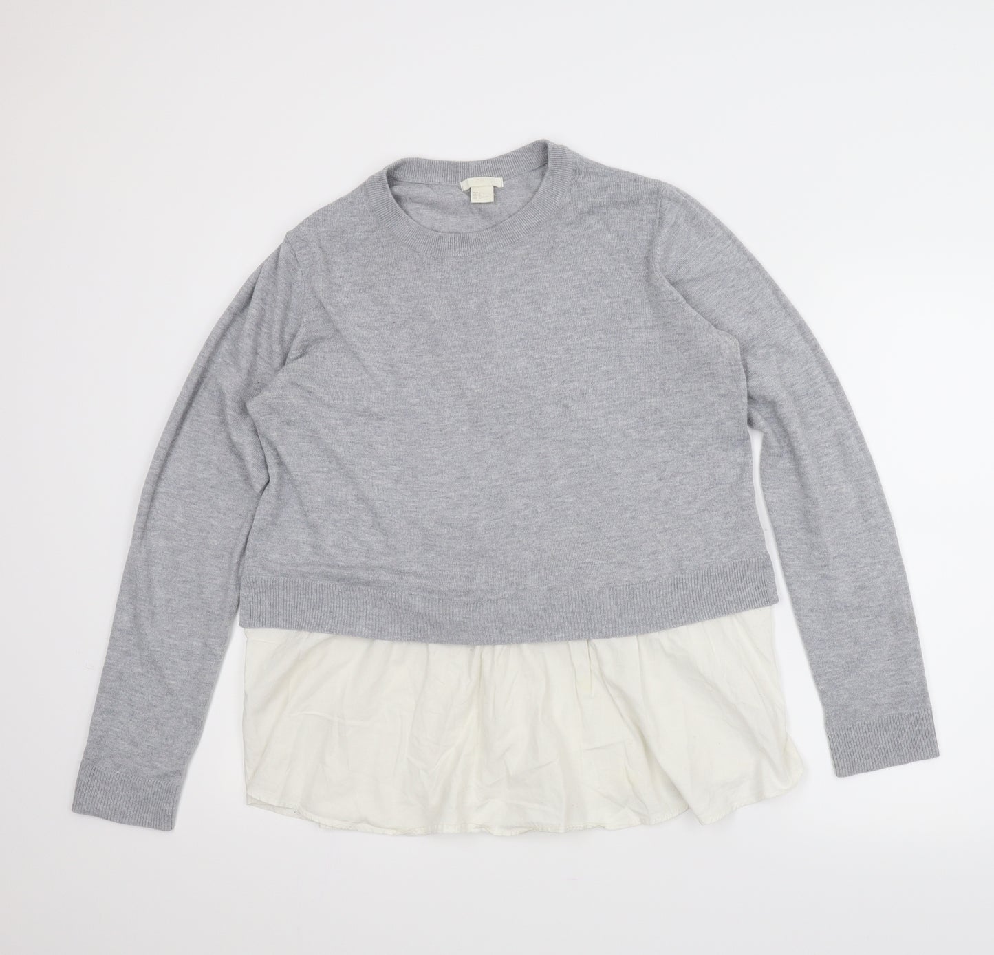 H&M Womens Grey   Basic Blouse Size L