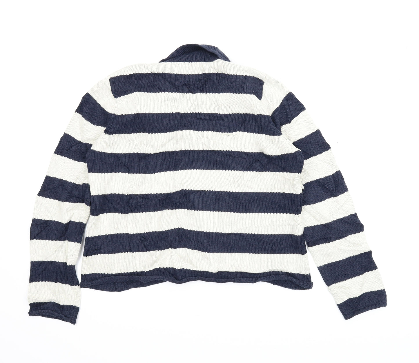 Sea Salt Womens Blue Striped  Cardigan Jumper Size 14