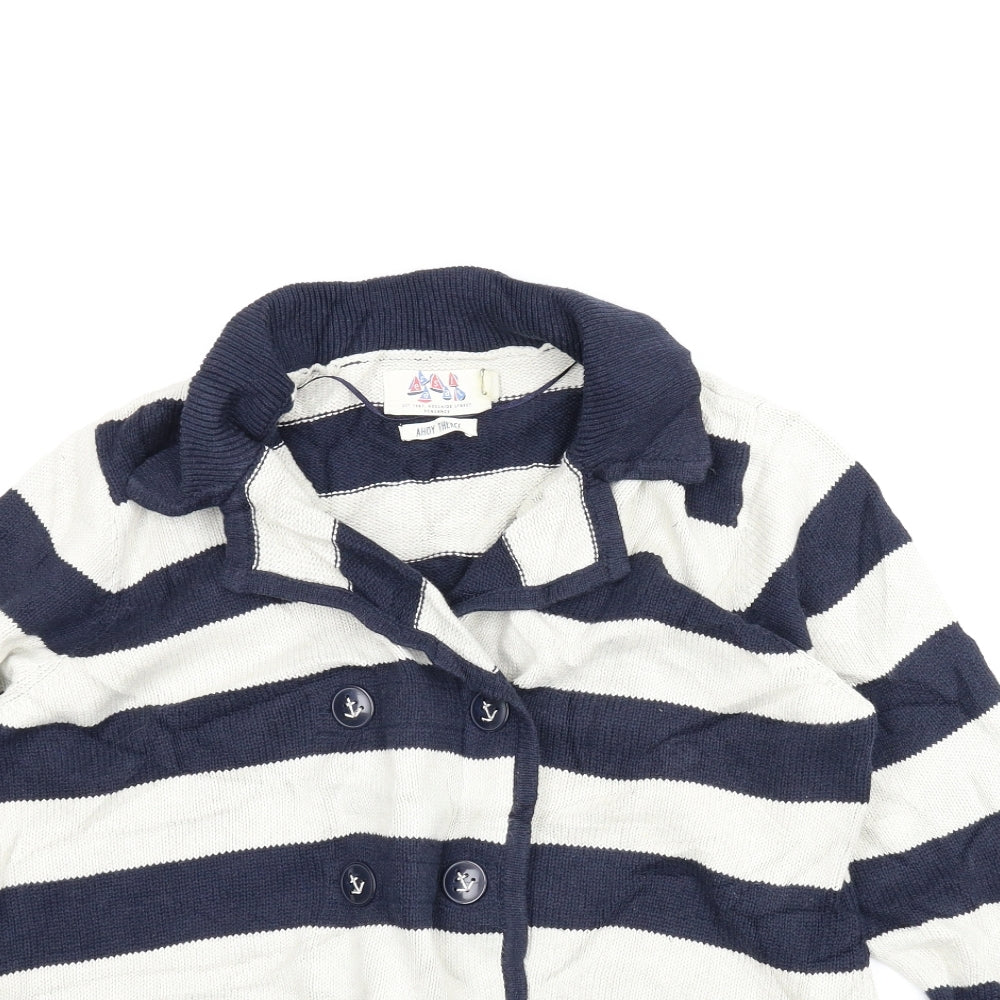 Sea Salt Womens Blue Striped  Cardigan Jumper Size 14