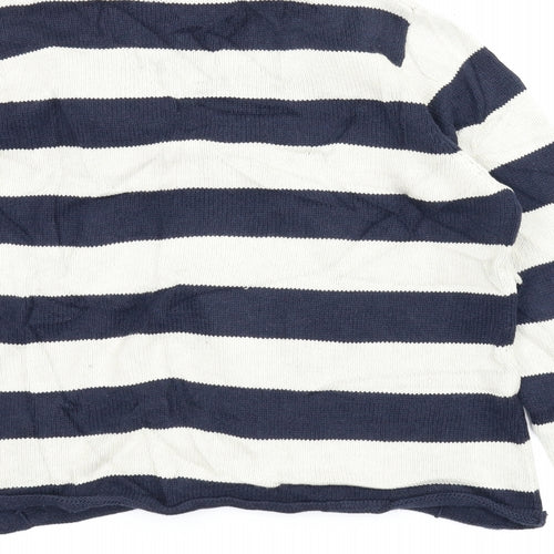 Sea Salt Womens Blue Striped  Cardigan Jumper Size 14