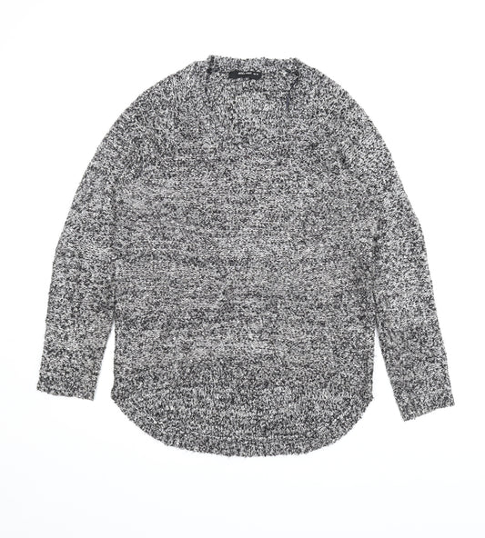 Front view of AKD A WEST women’s grey jumper, size UK 14