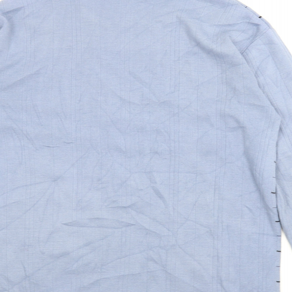 M2M Mens Blue Check  Pullover Jumper Size XL