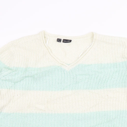 Bodyflirt Womens Green Striped  Pullover Jumper Size M