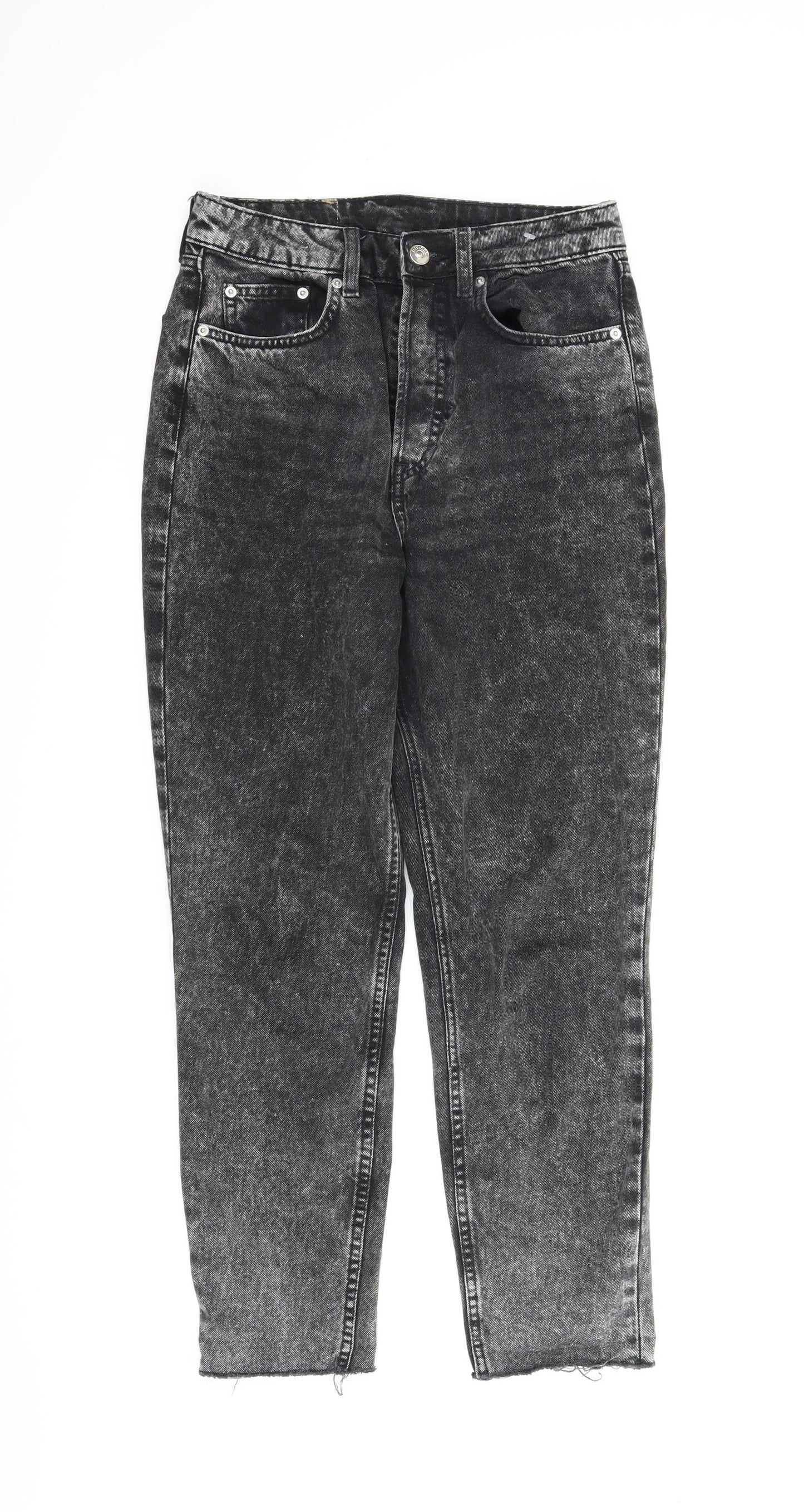 Divided Womens Black  Denim Tapered Jeans Size 8 L25 in