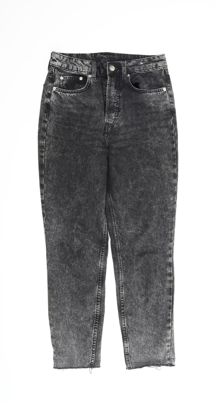 Divided Womens Black Denim Tapered Jeans Size 8 L25 in