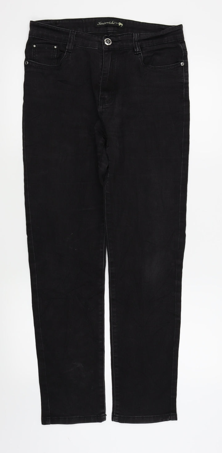 kaiweishi Womens Black   Straight Jeans Size 31 L29 in