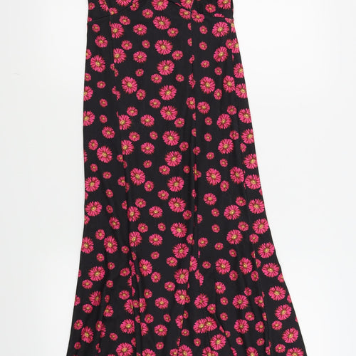 nastygal Womens Black Floral  Fit & Flare  Size 6
