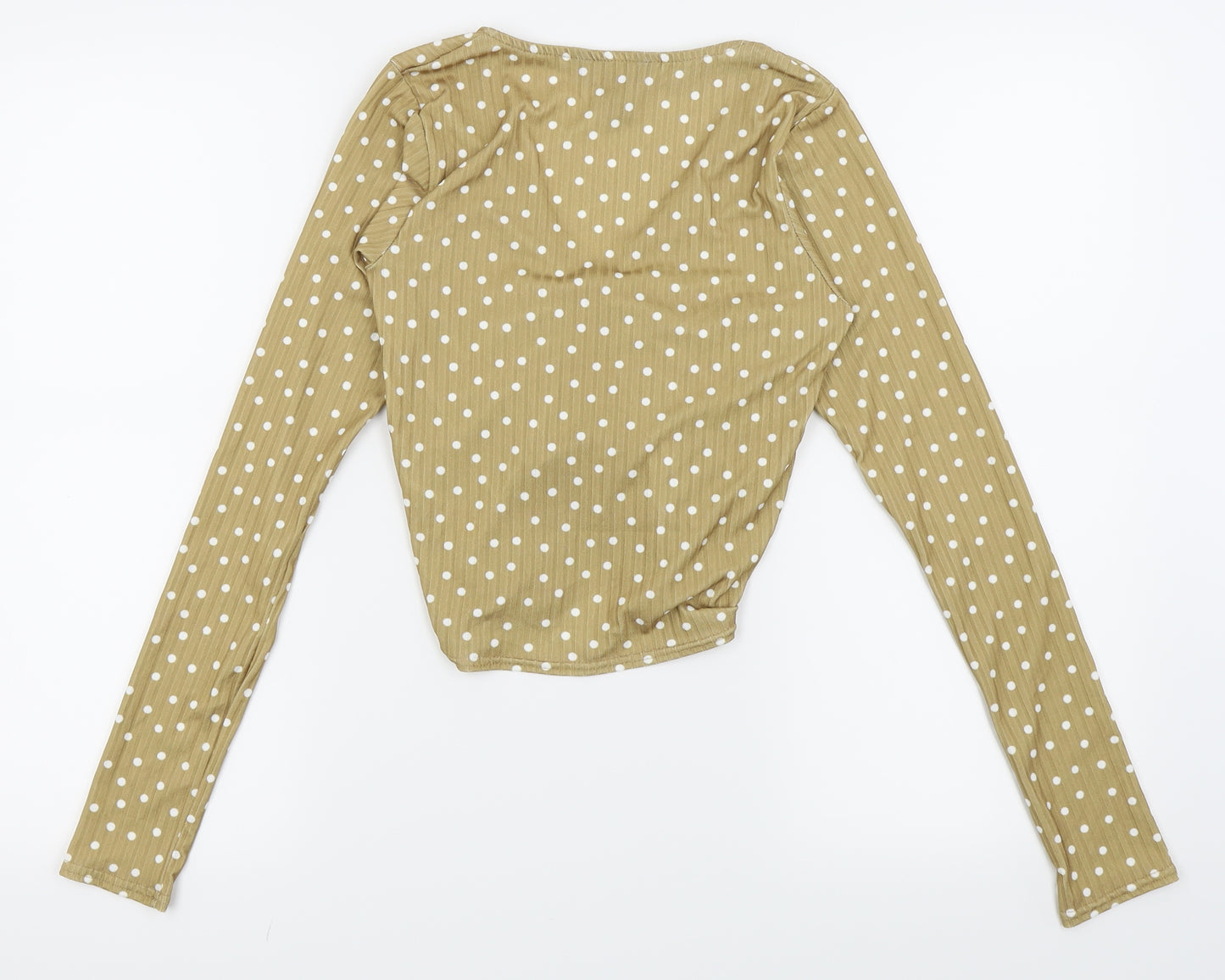 New Look Womens Beige Polka Dot  Cropped T-Shirt Size 8