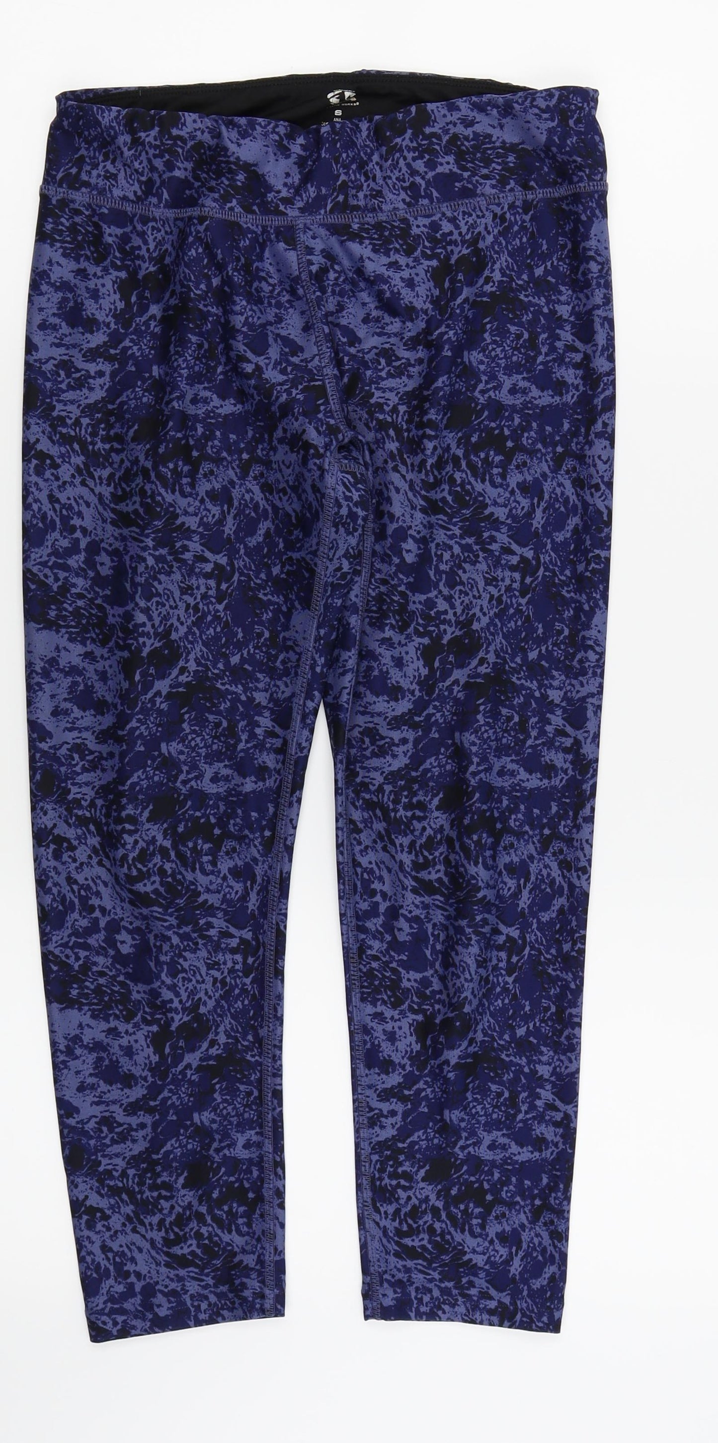 Athletic Works Womens Blue Camouflage  Capri Trousers Size 8 L21 in