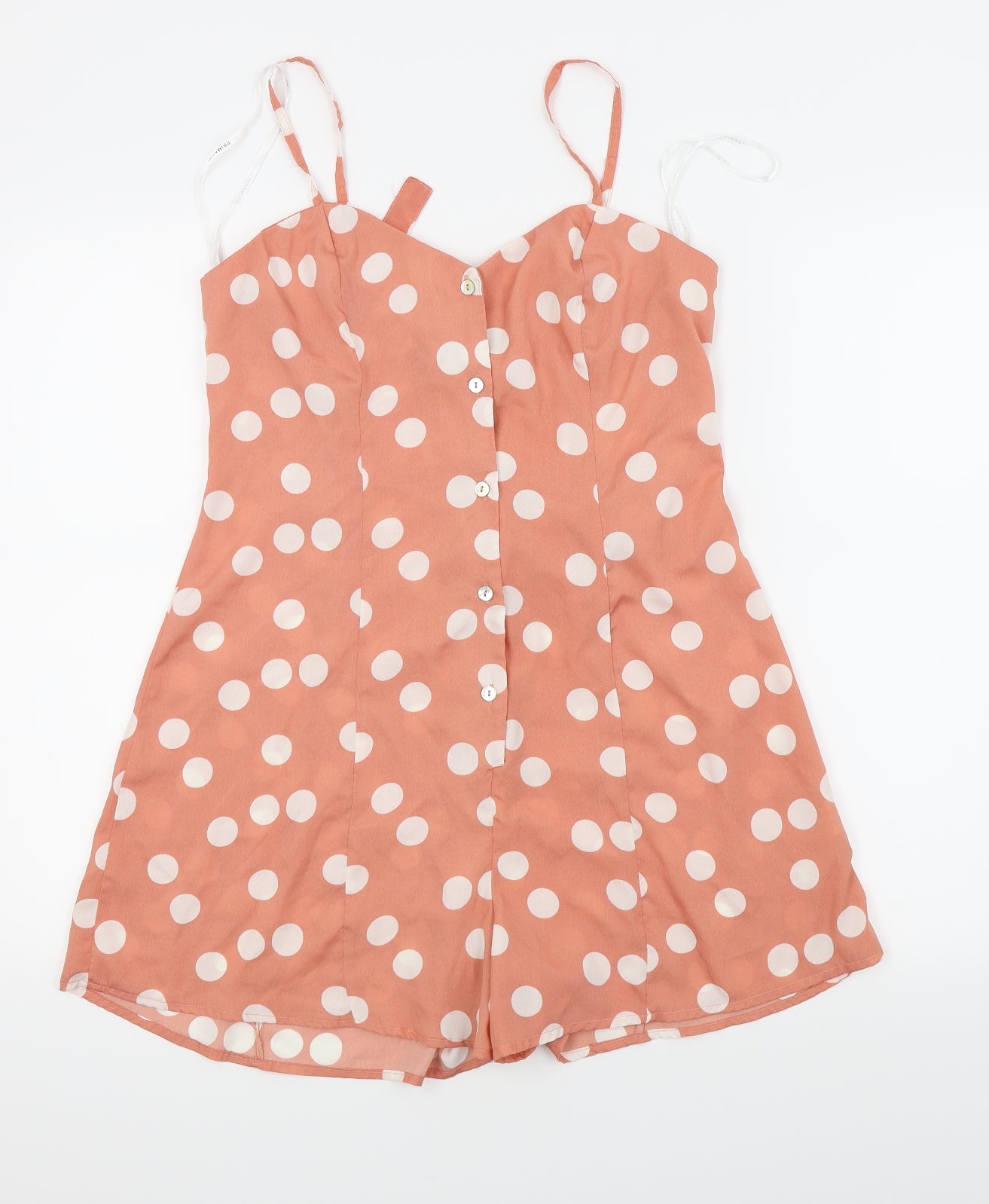 Primark Womens Pink Polka Dot  Playsuit One-Piece Size 10
