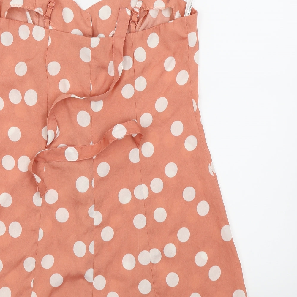 Primark Womens Pink Polka Dot  Playsuit One-Piece Size 10