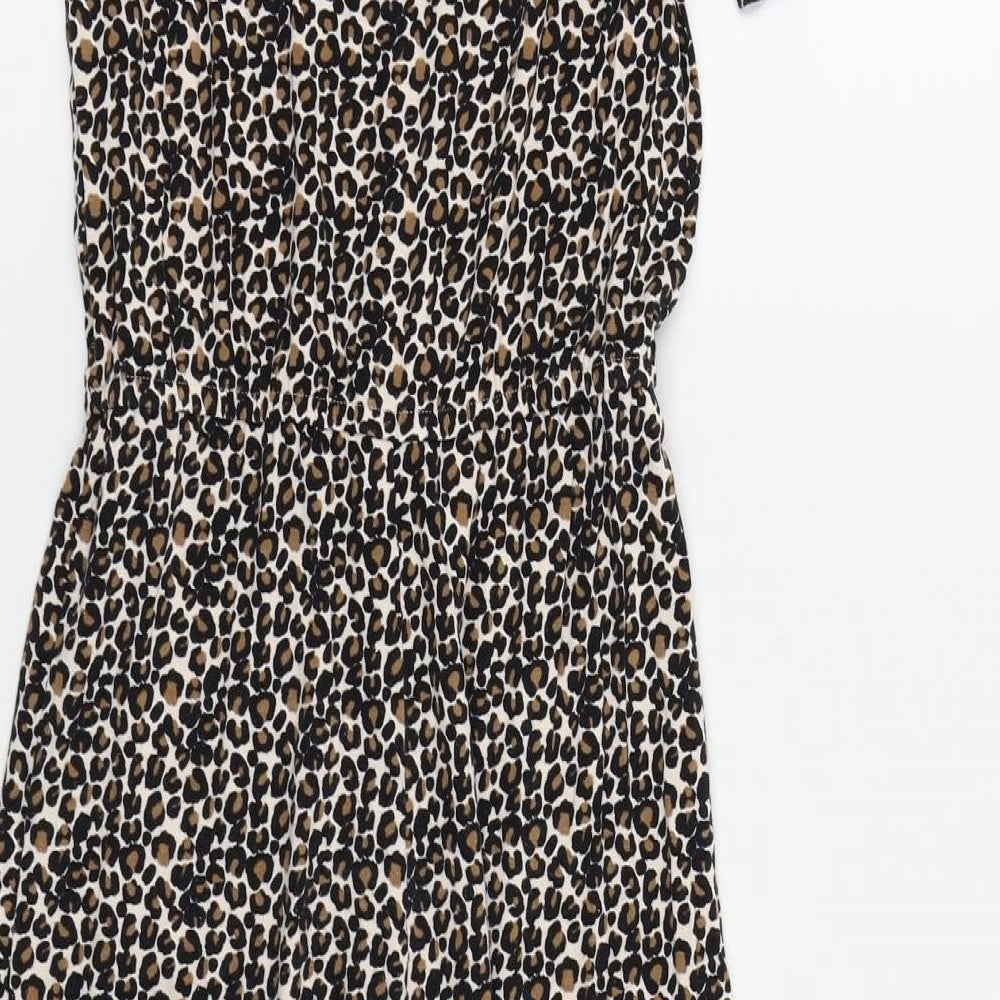 NEXT Girls Brown Animal Print  Jumpsuit One-Piece Size 9 Years