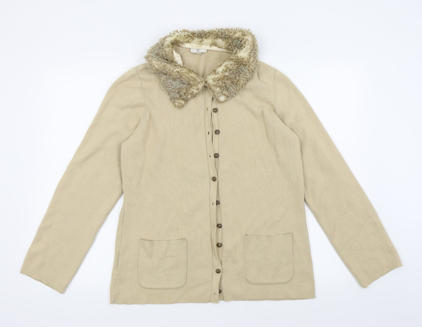 CC Womens Beige   Cardigan Jumper Size L