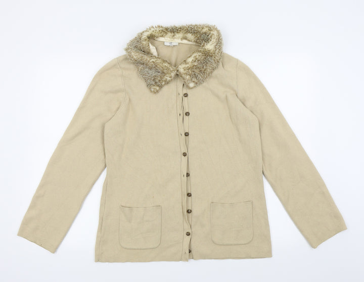 CC Womens Beige   Cardigan Jumper Size L