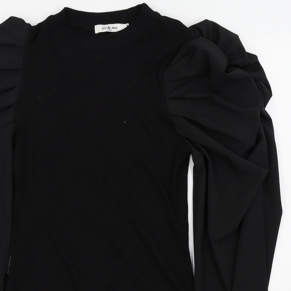 Yu & Me Womens Black   Basic T-Shirt Size S