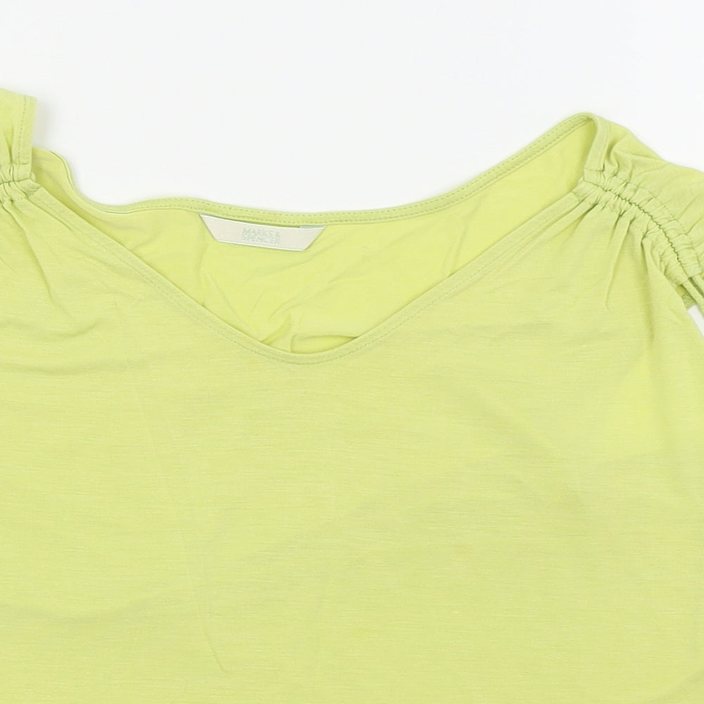 m&s Womens Green   Basic Tank Size 14