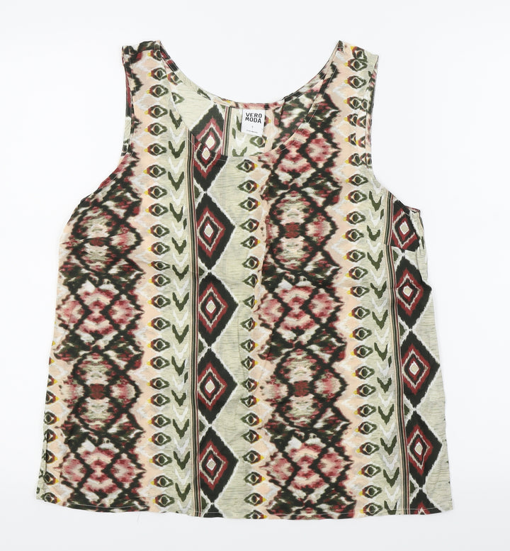 VERO MODA Womens Multicoloured Geometric  Basic Tank Size S