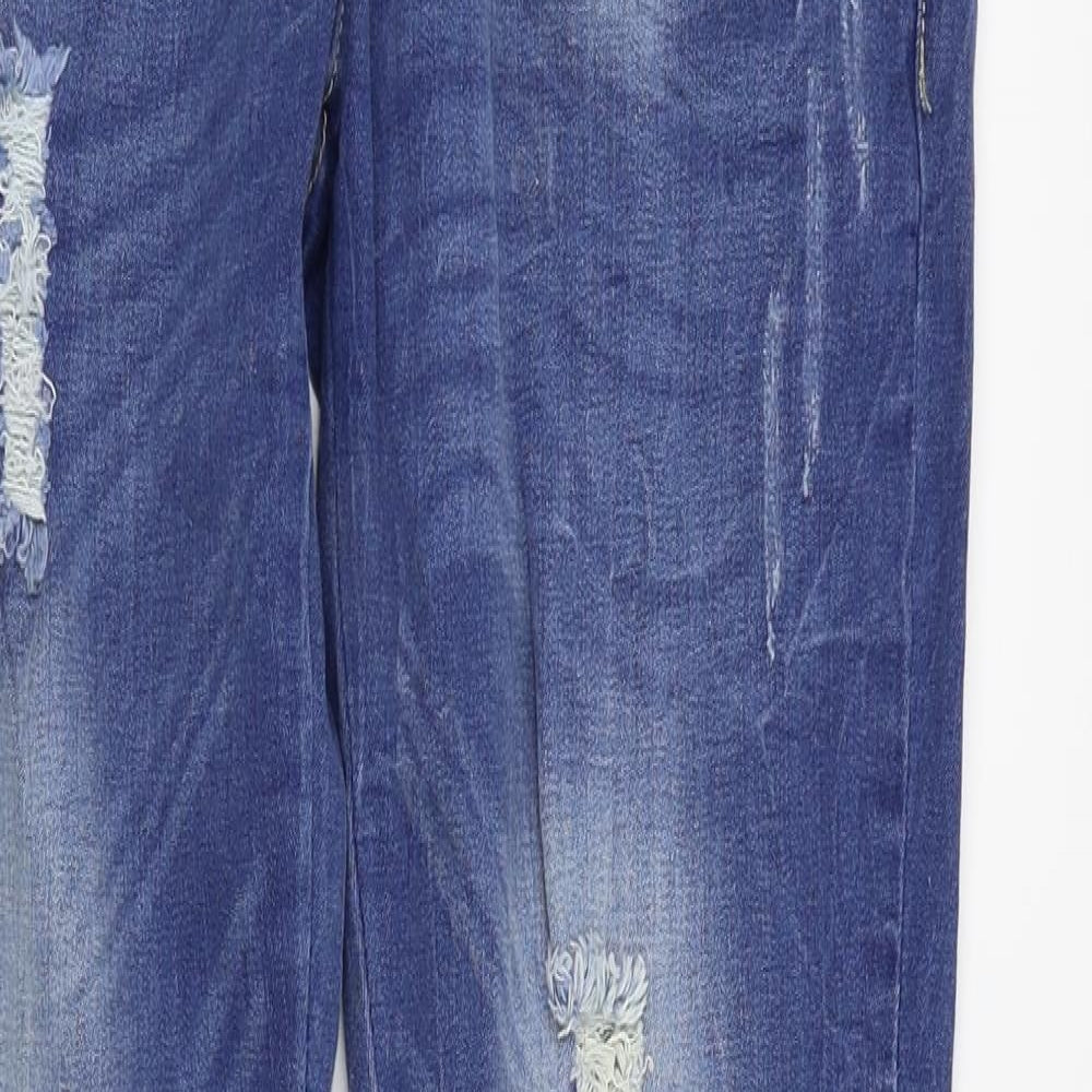 CAMEO ROSE Womens Blue   Skinny Jeans Size 14 L30 in - RIPPED JEANS