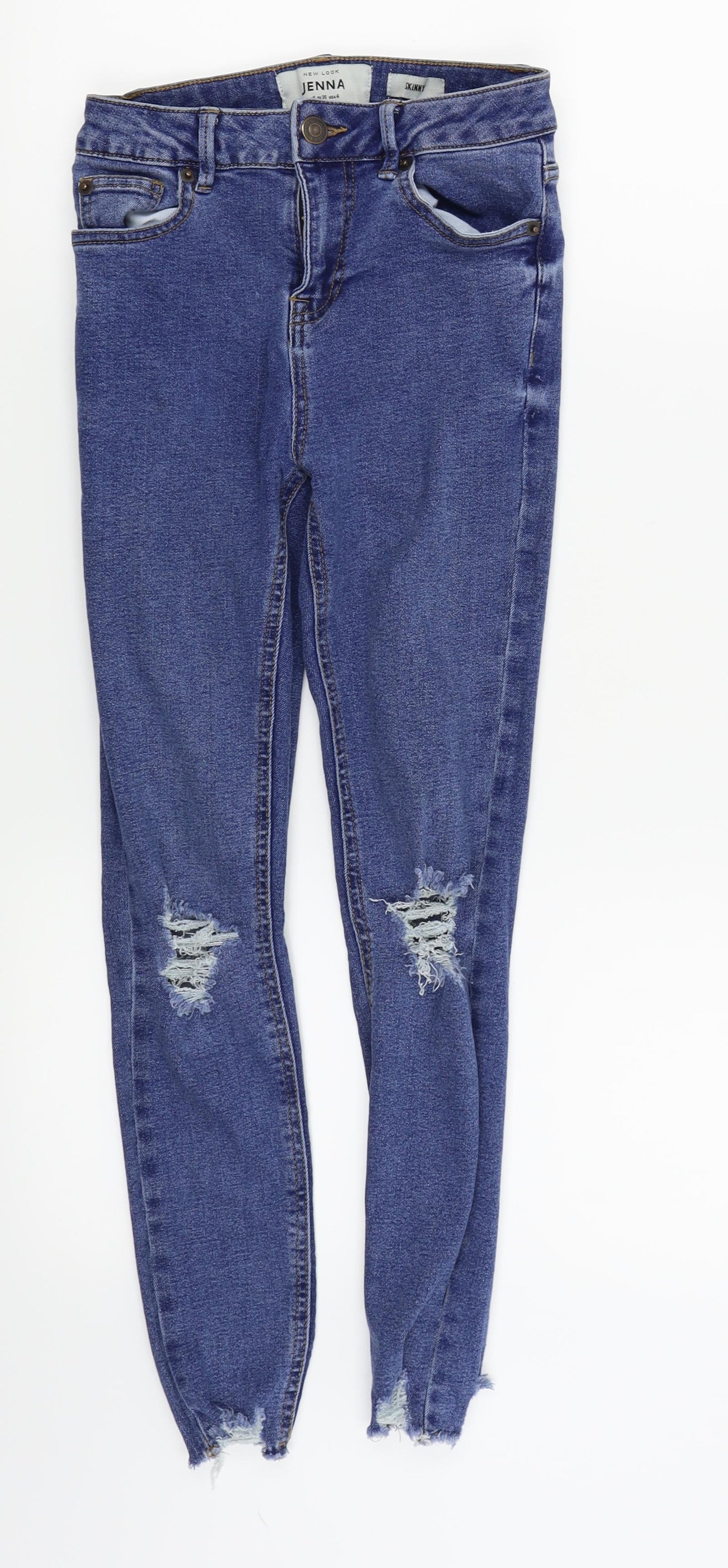 New Look Womens Blue   Skinny Jeans Size 8 L23 in - ripped jeans