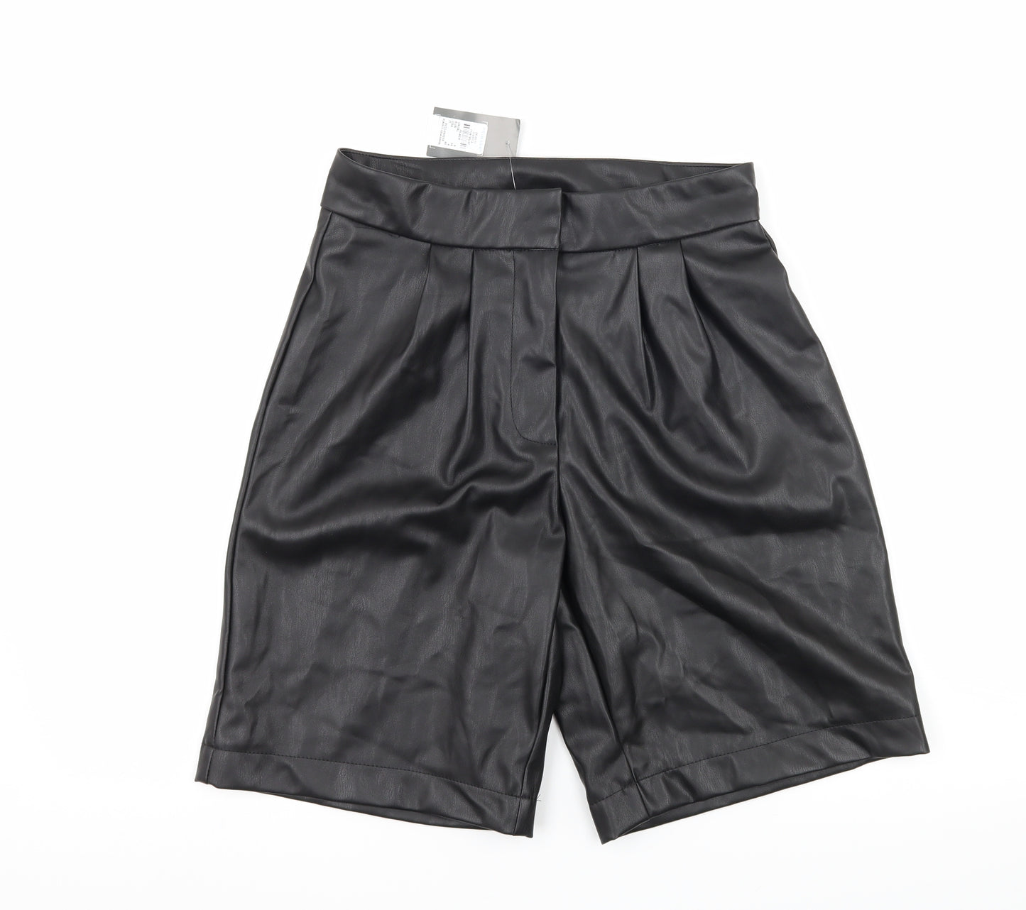 Primark Womens Black   Bermuda Shorts Size 8 - Faux leather