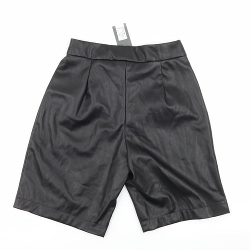 Primark Womens Black   Bermuda Shorts Size 8 - Faux leather