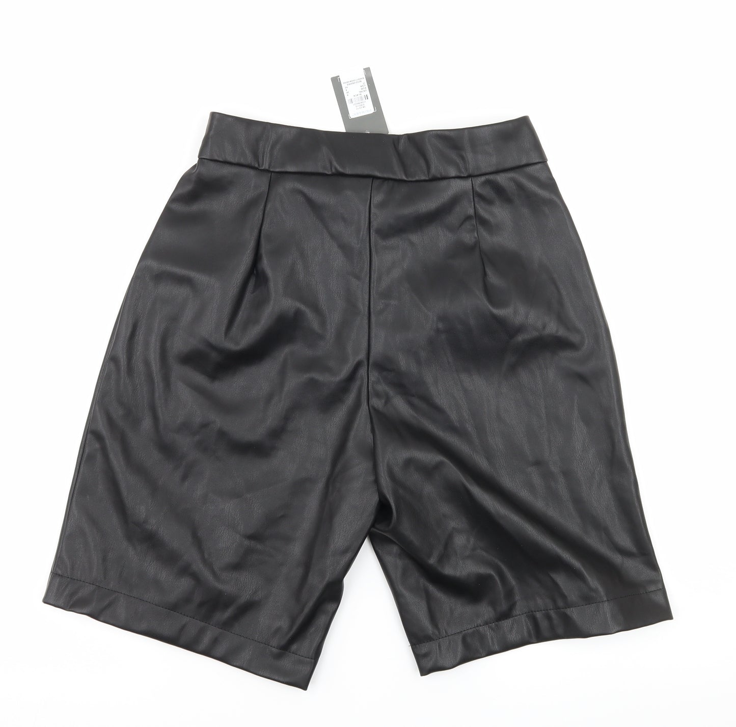 Primark Womens Black   Bermuda Shorts Size 8 - Faux leather
