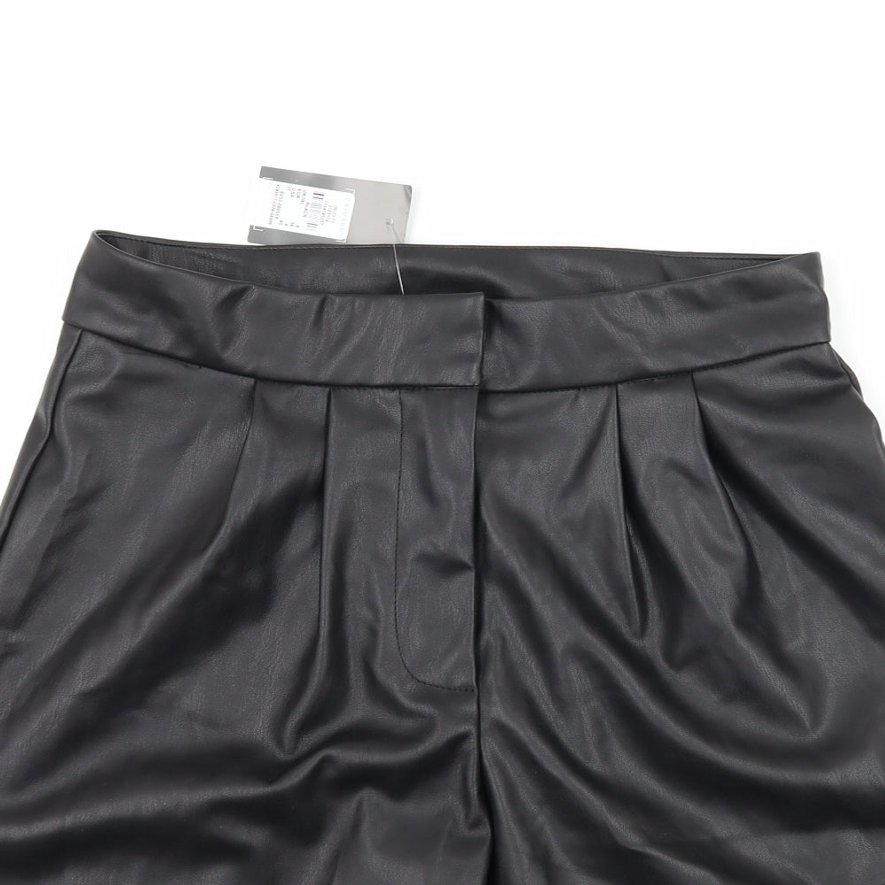 Primark Womens Black   Bermuda Shorts Size 8 - Faux leather