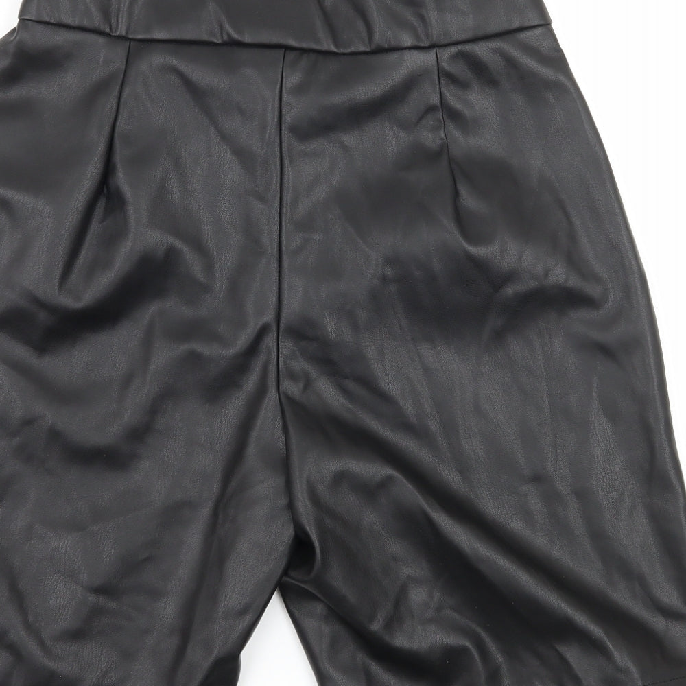 Primark Womens Black   Bermuda Shorts Size 8 - Faux leather