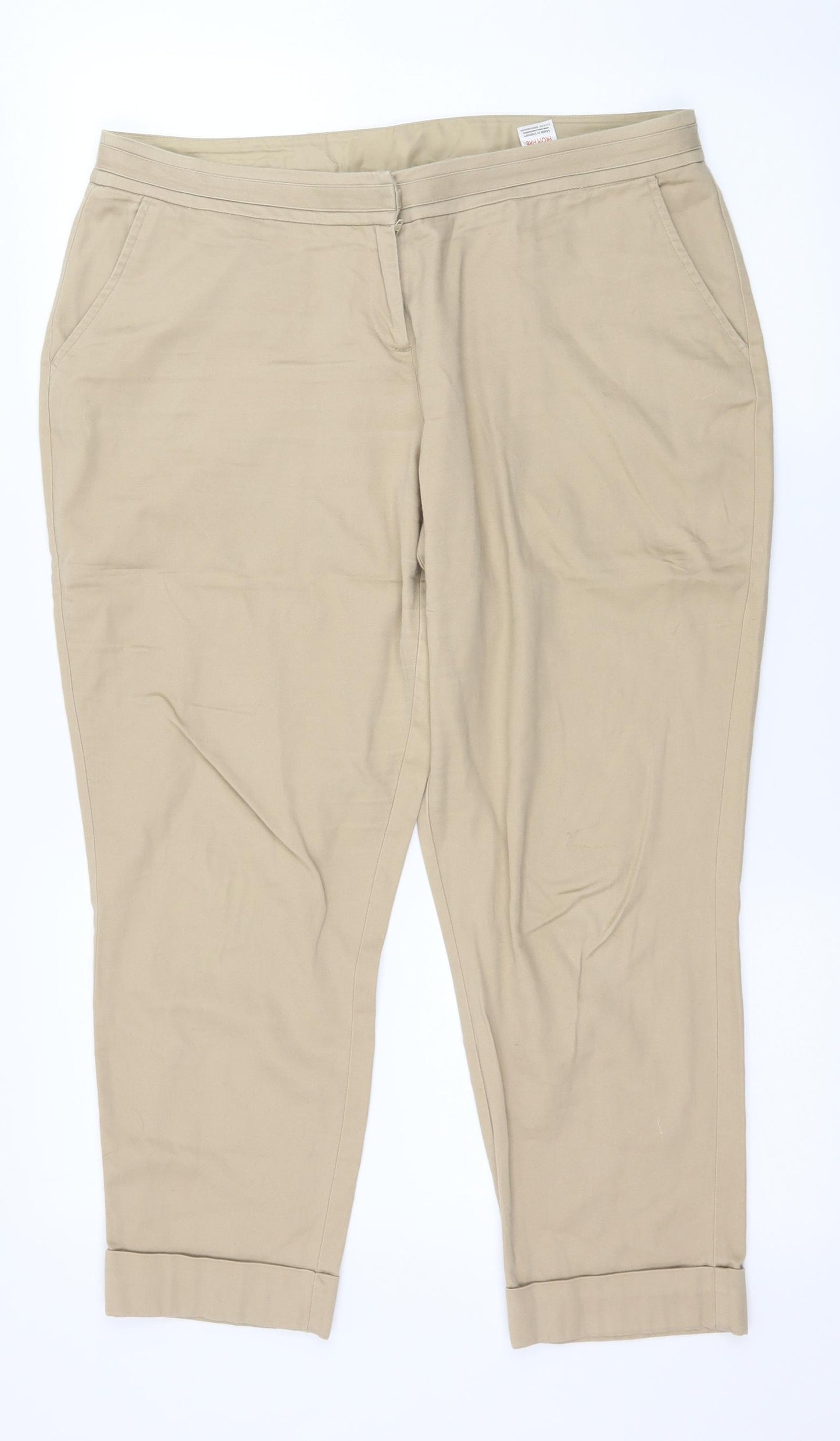 F&F Womens Beige   Chino Trousers Size 14 L24 in