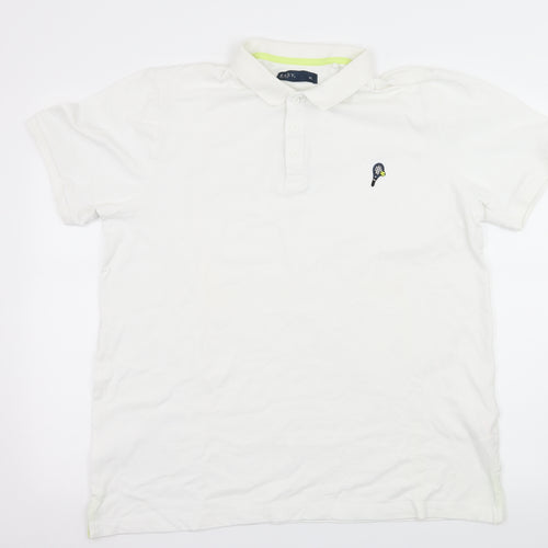 Easy Mens White  Jersey  Polo Size L