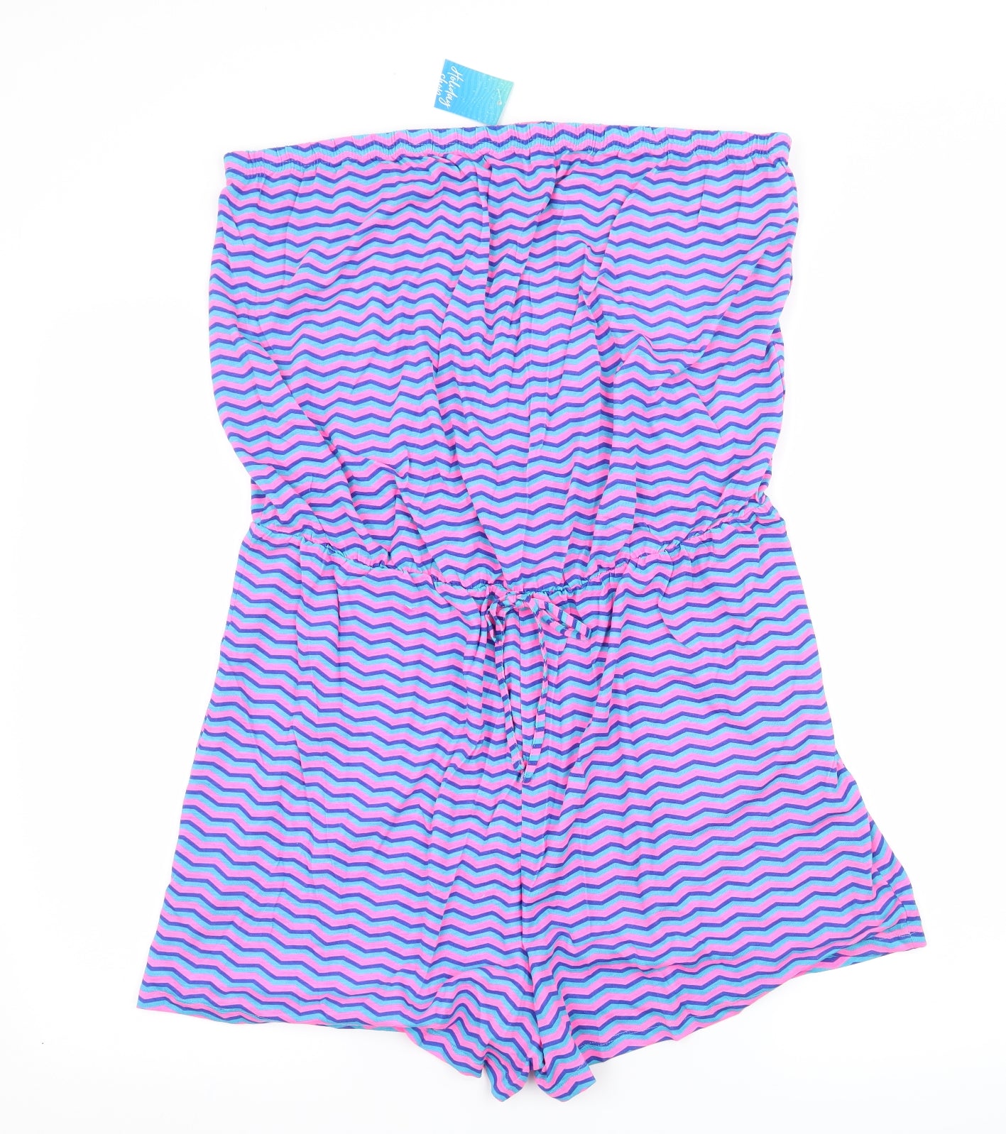 Matalan Womens Pink Striped Jersey Playsuit One-Piece Size XL L3 in