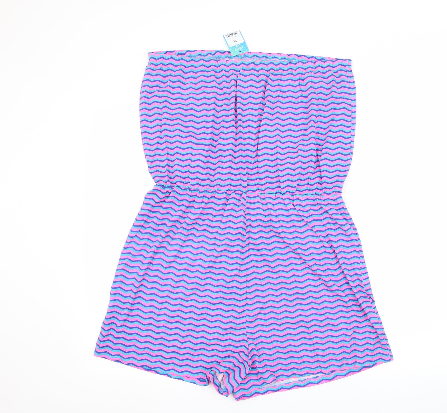 Matalan Womens Pink Striped Jersey Playsuit One-Piece Size XL L3 in