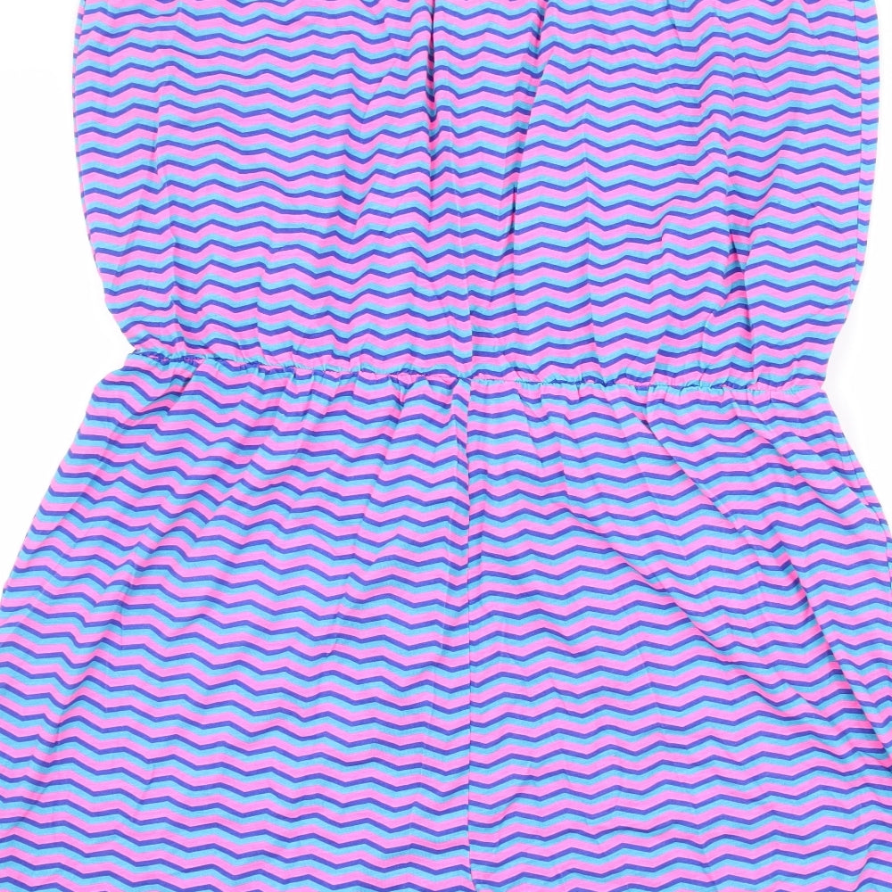 Matalan Womens Pink Striped Jersey Playsuit One-Piece Size XL L3 in