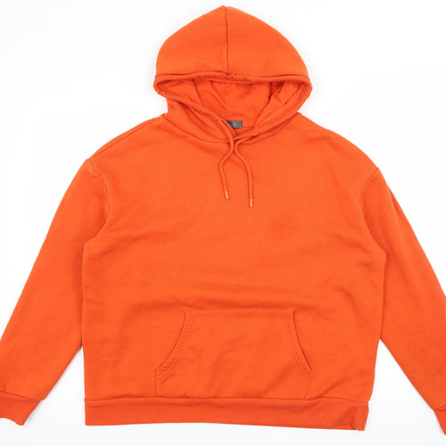 Priamrk Womens Orange  Jersey Pullover Hoodie Size 14