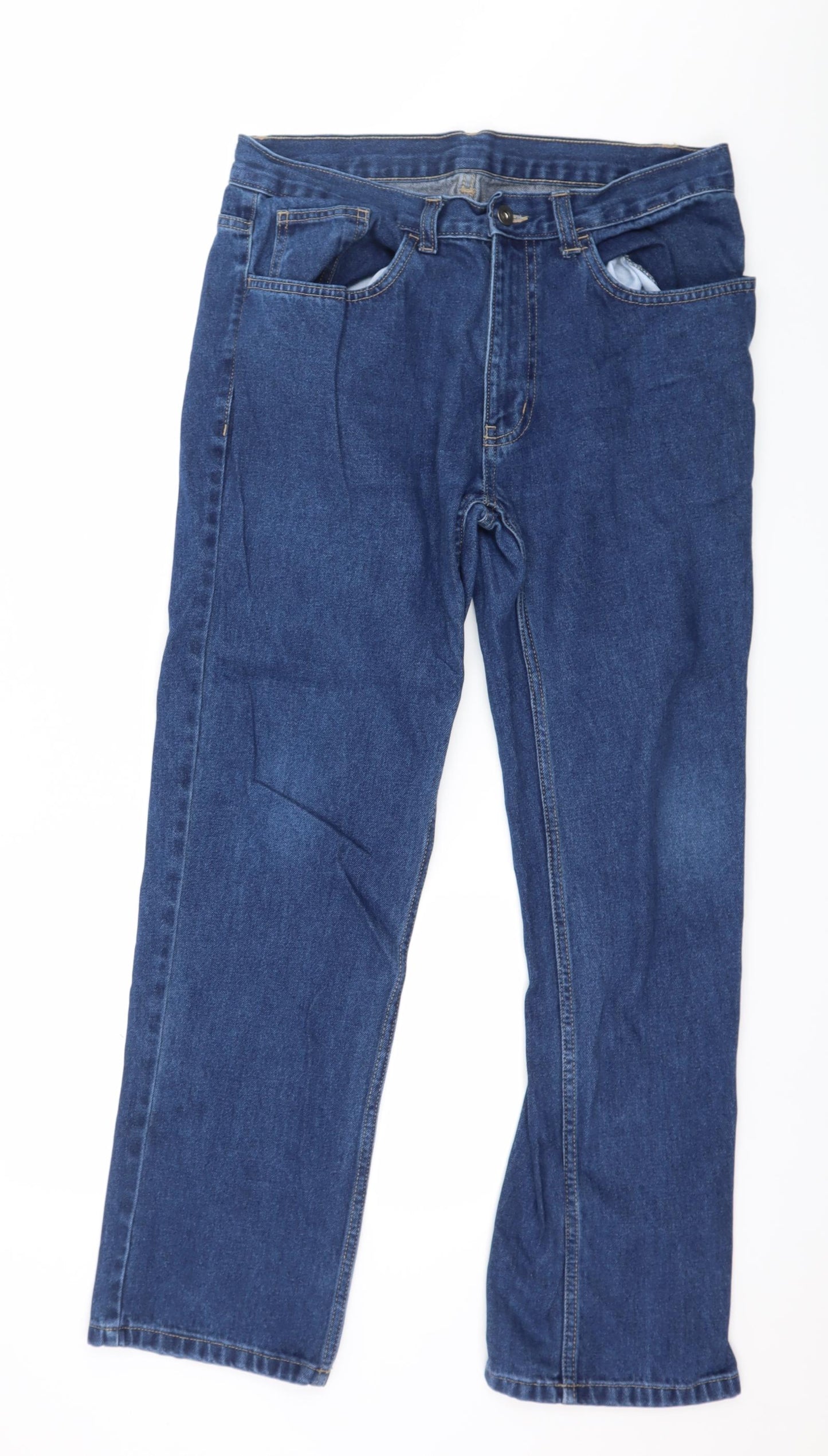George Mens Blue  Denim Straight Jeans Size 32 in L30 in