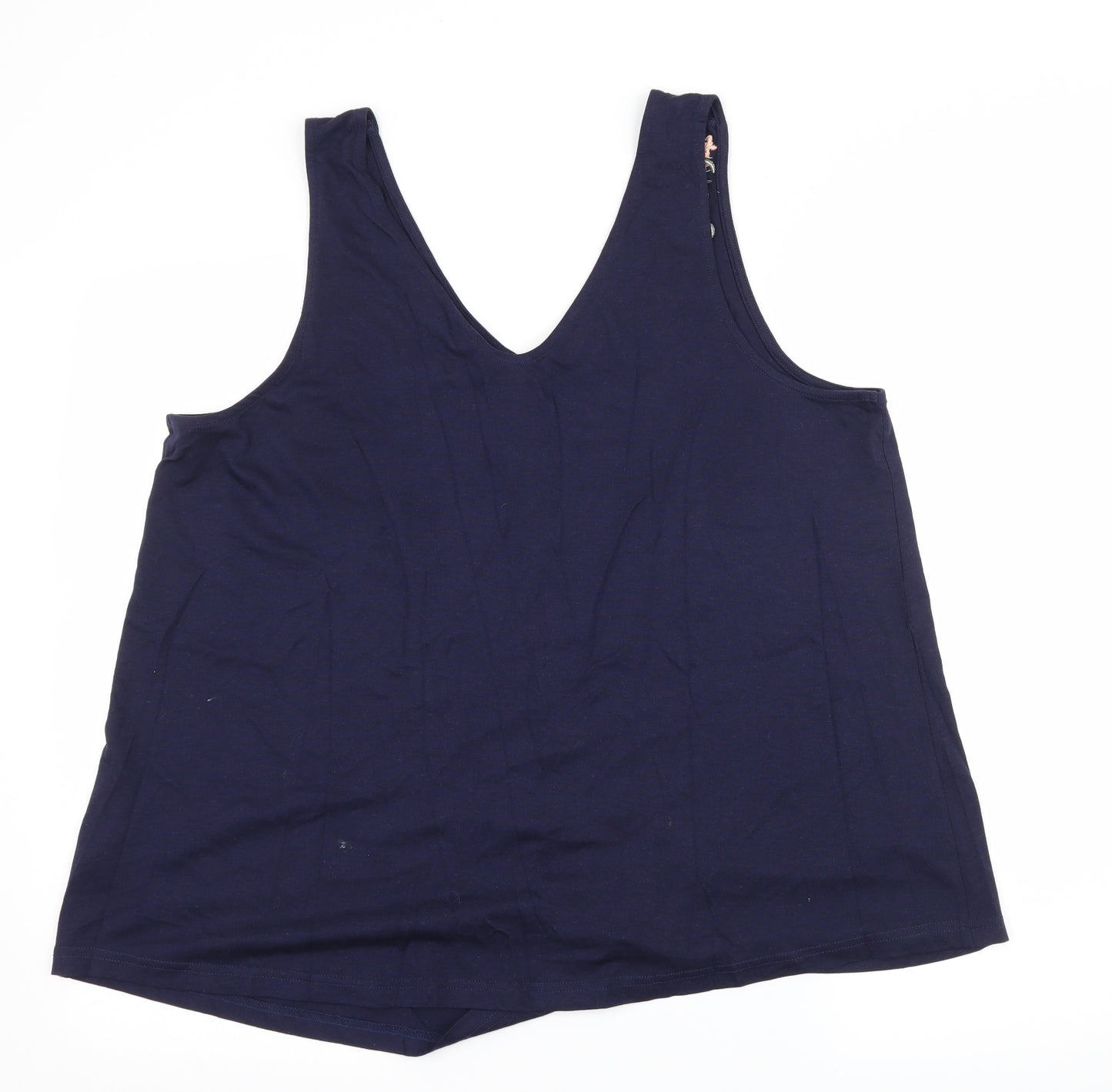 Red Herring Womens Blue Floral Jersey Basic Tank Size 18