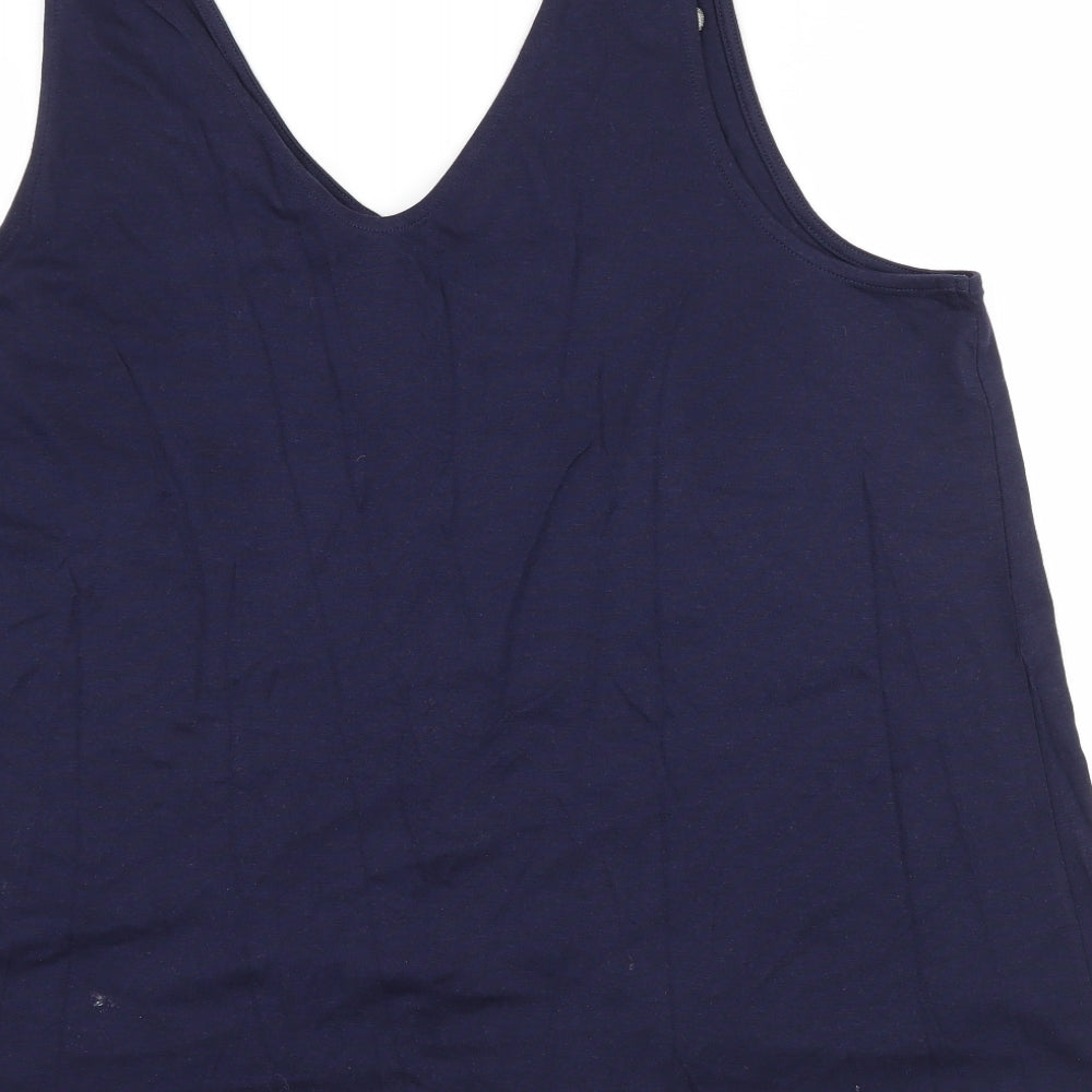 Red Herring Womens Blue Floral Jersey Basic Tank Size 18