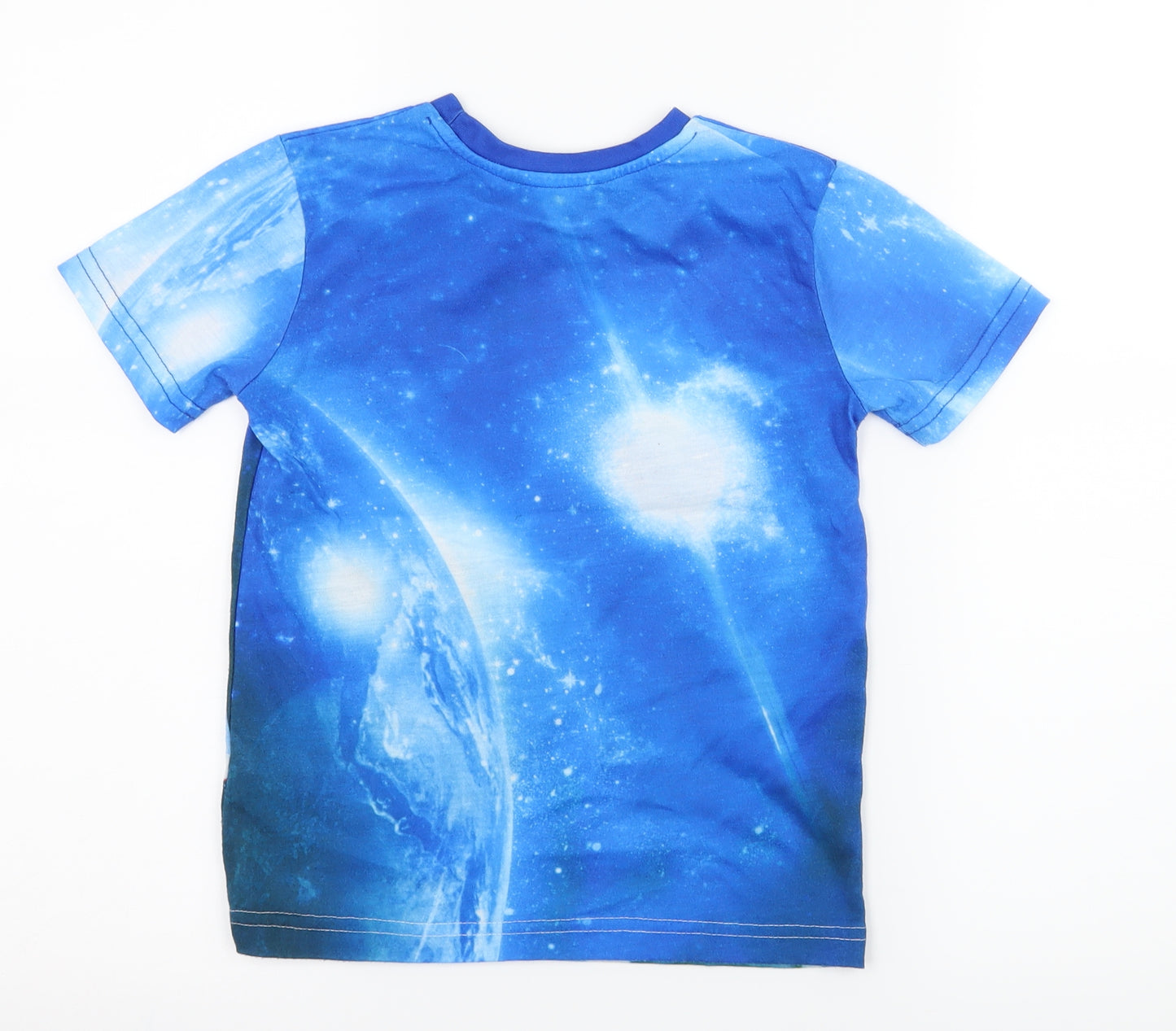 George Boys Blue  Jersey Basic T-Shirt Size 6-7 Years  - Space T-Rex
