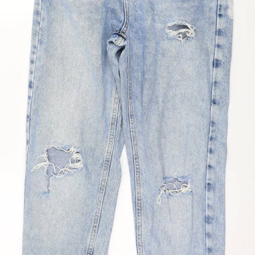 Denim & Co. Womens Blue  Denim Mom Jeans Size 4 L28 in