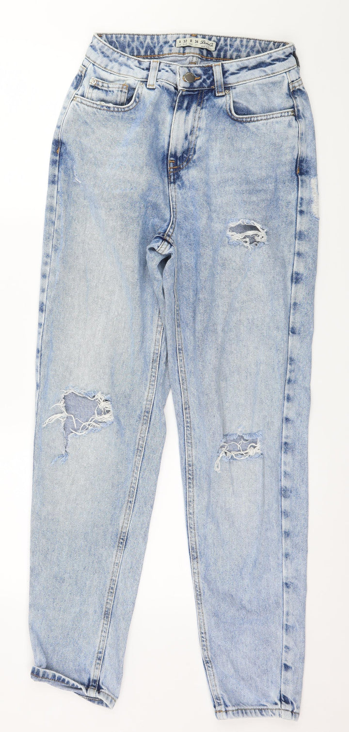 Denim & Co. Womens Blue Denim Mom Jeans Size 4 L28 in