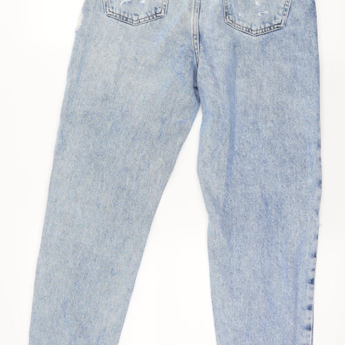 Denim & Co. Womens Blue  Denim Mom Jeans Size 4 L28 in
