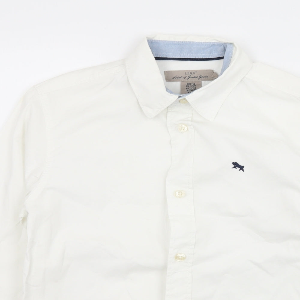H&M Boys White   Basic Button-Up Size 12 Years