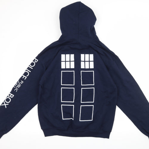 Doctor Who Mens Blue  Jersey Pullover Hoodie Size M  - Doctor Who