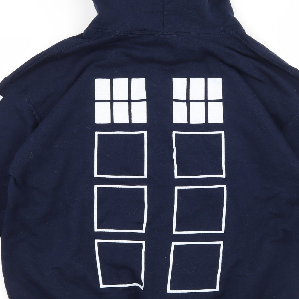 Doctor Who Mens Blue  Jersey Pullover Hoodie Size M  - Doctor Who